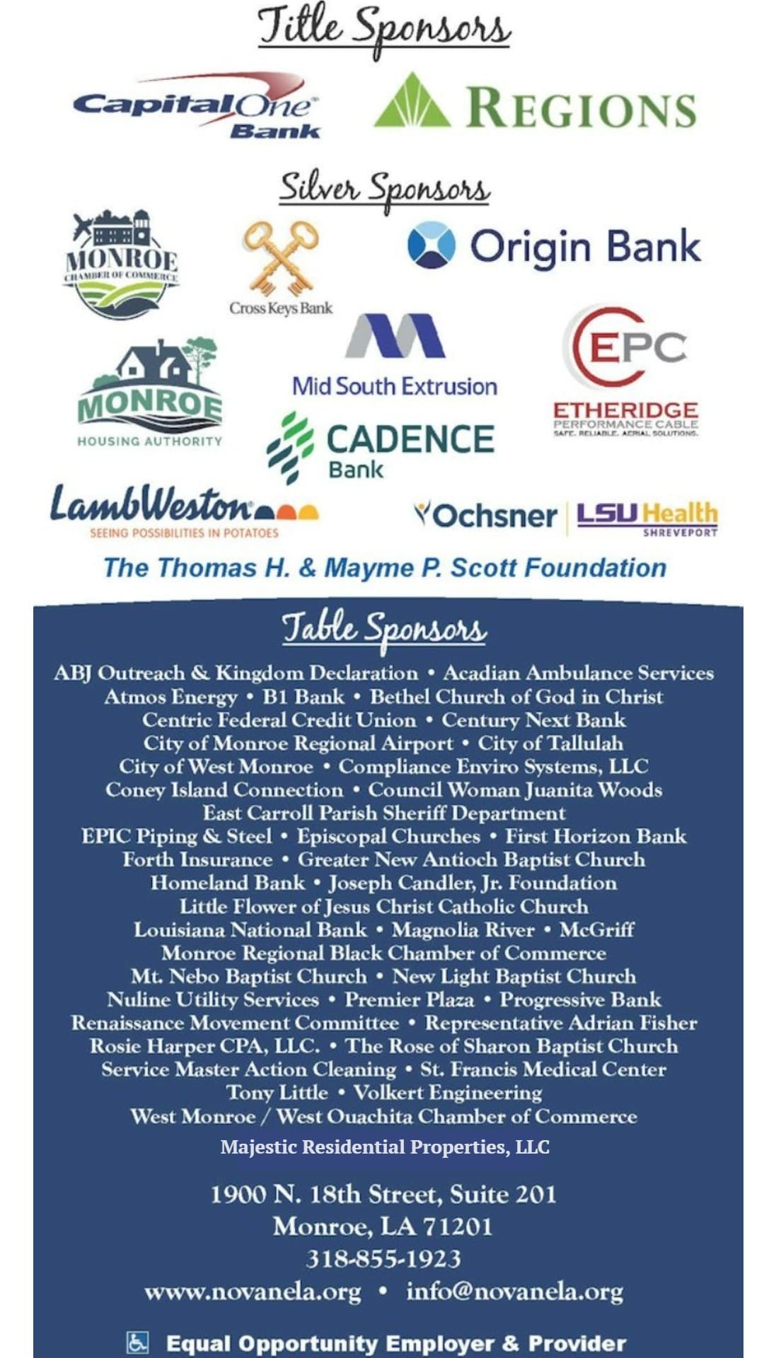 Additional sponsors of NOVA's eighth annual luncheon