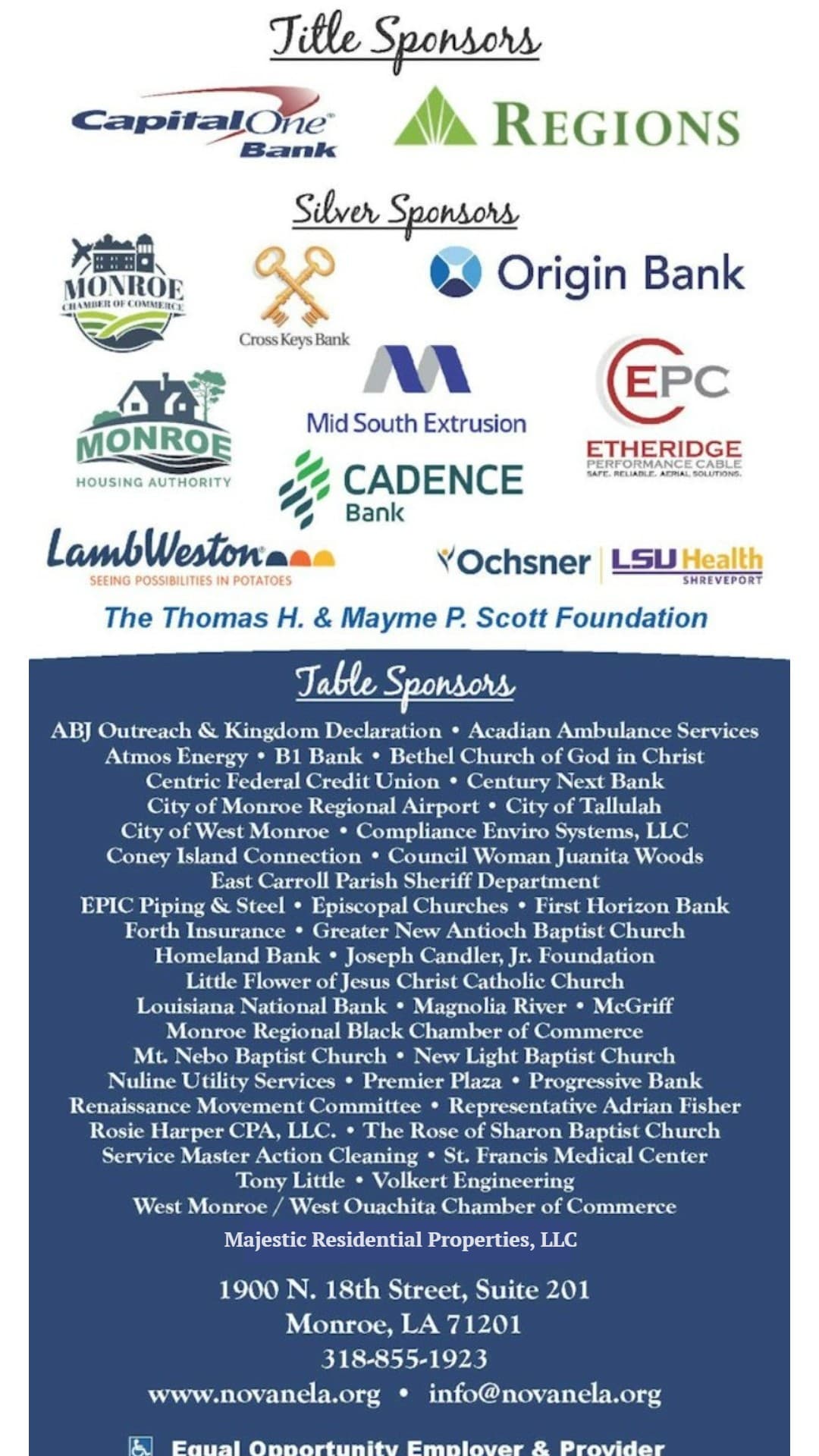 Sponsors of NOVA's eighth annual luncheon