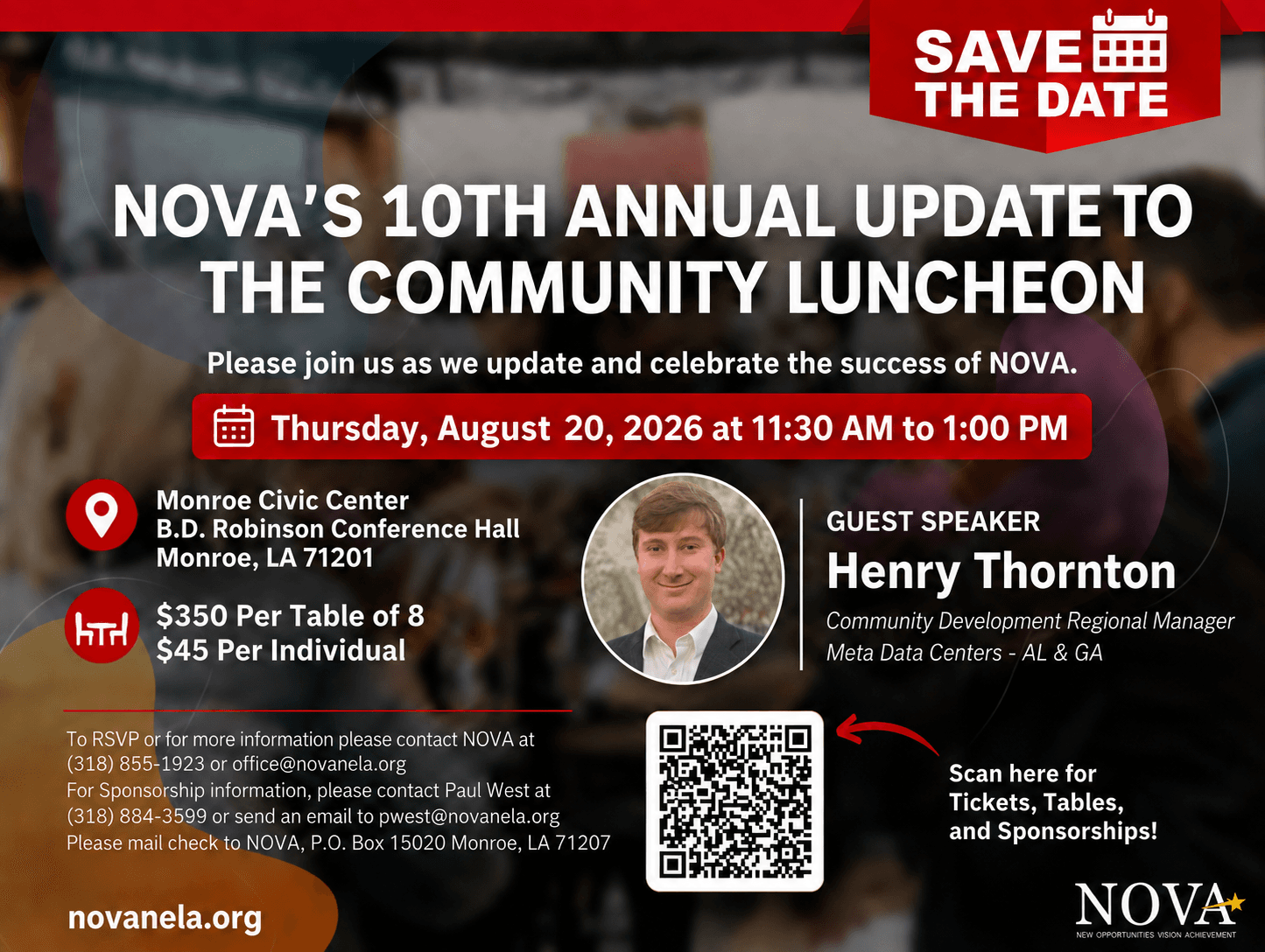 NOVA 10th Annual Update to the Community Luncheon event announcement