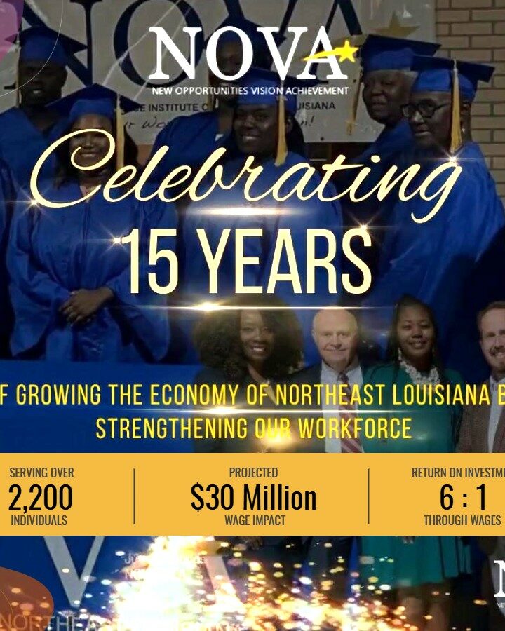 NOVA Workforce Institute of Northeast Louisiana was officially notified as a 501(c)(3) Nonprofit Organization